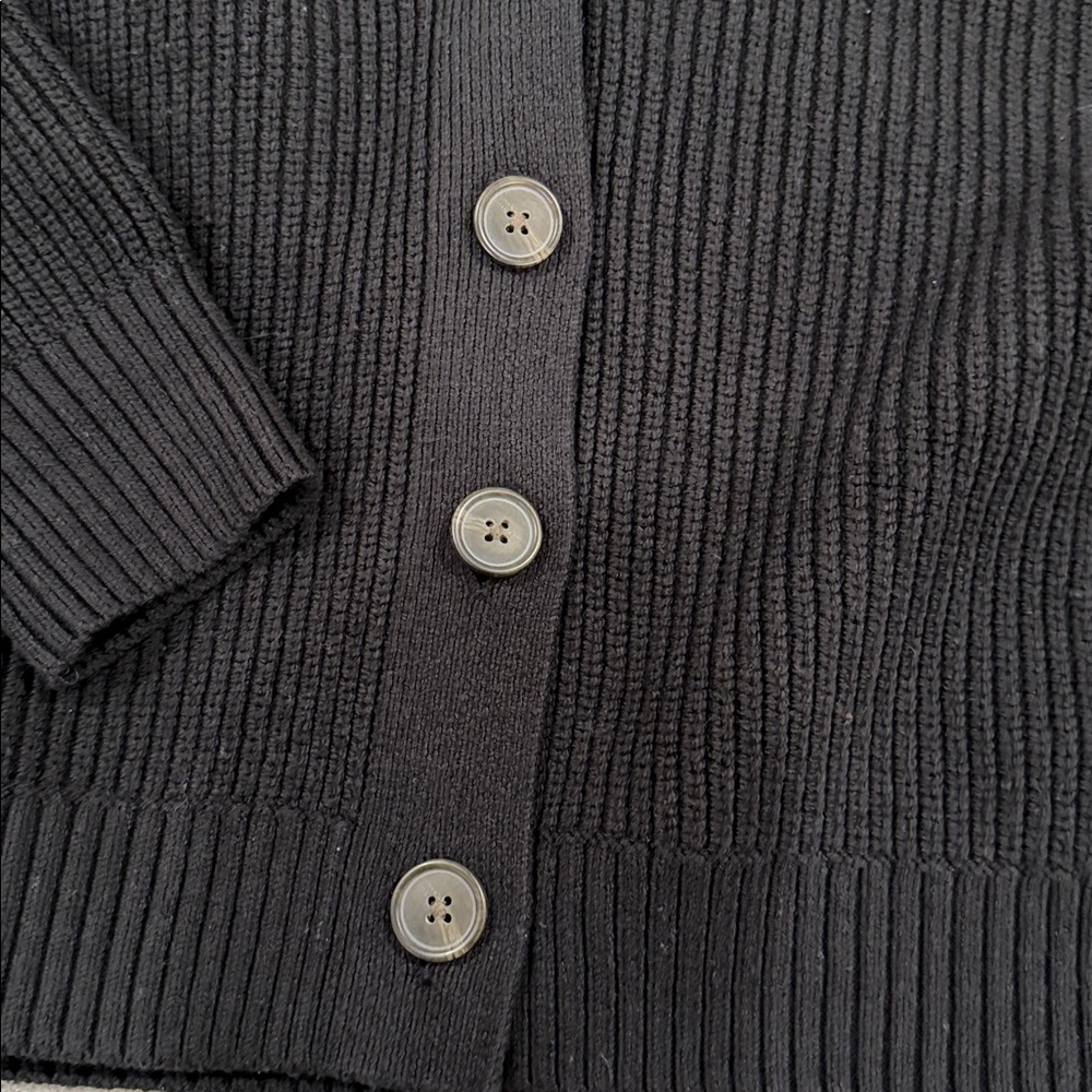 Old Navy Black Button-Up Sweater - Picture 2 of 4